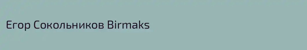 Егор Сокольников Birmaks
